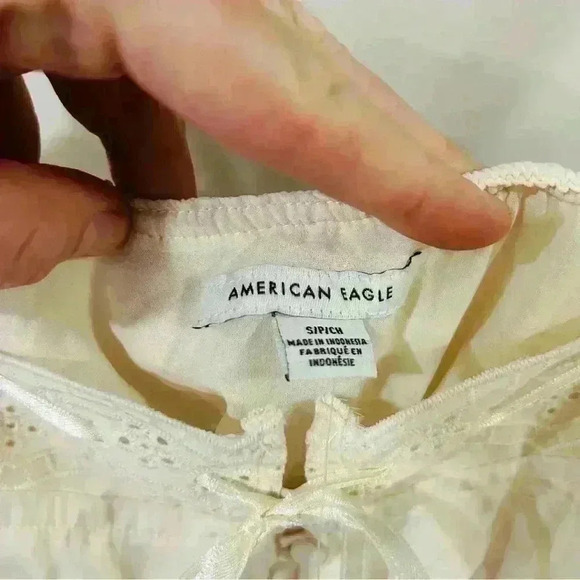 NWT American Eagle Croquette  Button Up Ivory Cami Tank Top Women’s Size Small - Picture 4 of 7
